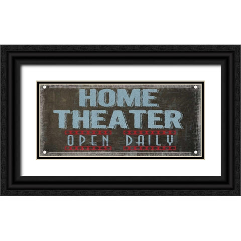 HOME THEATRE Black Ornate Wood Framed Art Print with Double Matting by Greene, Taylor