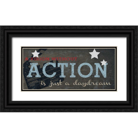 A VISION WITHOUT ACTION Black Ornate Wood Framed Art Print with Double Matting by Greene, Taylor