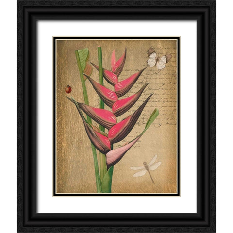 BROMELIAD ON GOLD Black Ornate Wood Framed Art Print with Double Matting by Greene, Taylor