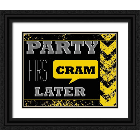 PARTY FIRST Black Ornate Wood Framed Art Print with Double Matting by Greene, Taylor