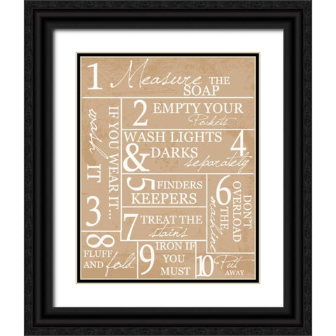 LAUNDRY RULES Black Ornate Wood Framed Art Print with Double Matting by Greene, Taylor