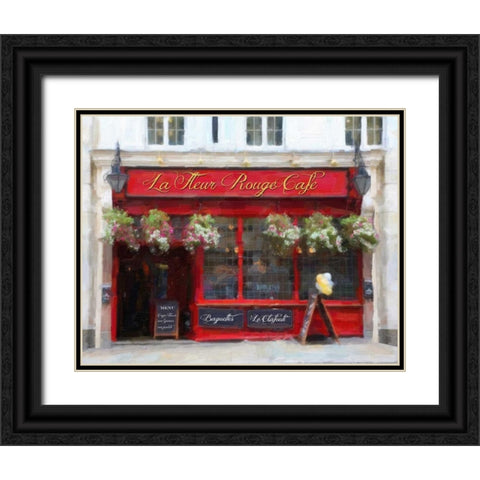 LA FLUER ROUGE Black Ornate Wood Framed Art Print with Double Matting by Greene, Taylor