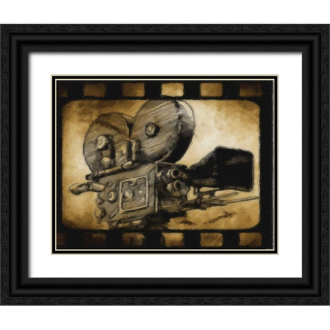 CAMERA Black Ornate Wood Framed Art Print with Double Matting by Greene, Taylor