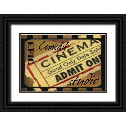 EPIC TICKET Black Ornate Wood Framed Art Print with Double Matting by Greene, Taylor