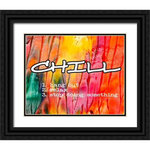 CHILL Black Ornate Wood Framed Art Print with Double Matting by Greene, Taylor