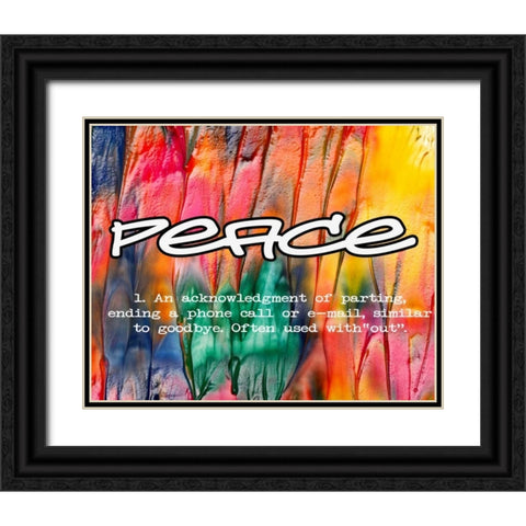 PEACE Black Ornate Wood Framed Art Print with Double Matting by Greene, Taylor