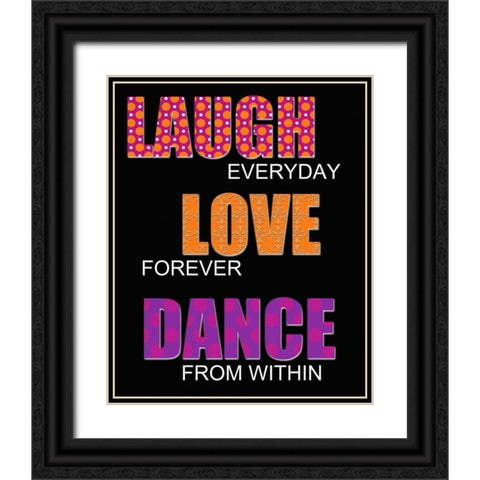 LAUGH Black Ornate Wood Framed Art Print with Double Matting by Greene, Taylor