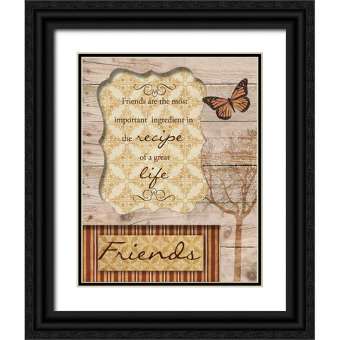 FRIENDS ARE THE BEST  Black Ornate Wood Framed Art Print with Double Matting by Greene, Taylor