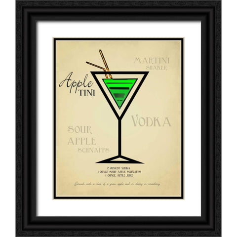 Appletini Black Ornate Wood Framed Art Print with Double Matting by Greene, Taylor