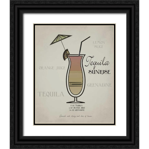 Tequila Sunrise layered Black Ornate Wood Framed Art Print with Double Matting by Greene, Taylor