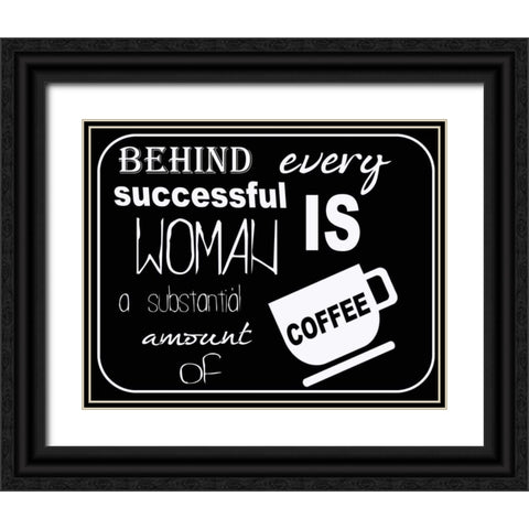 SUBSTANTIAL COFFEE horizontal Black Ornate Wood Framed Art Print with Double Matting by Greene, Taylor