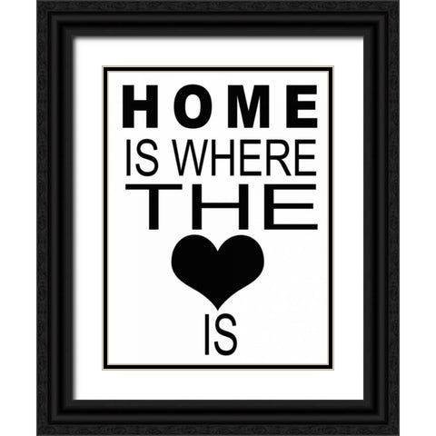 HOME IS WHERE Black Ornate Wood Framed Art Print with Double Matting by Greene, Taylor