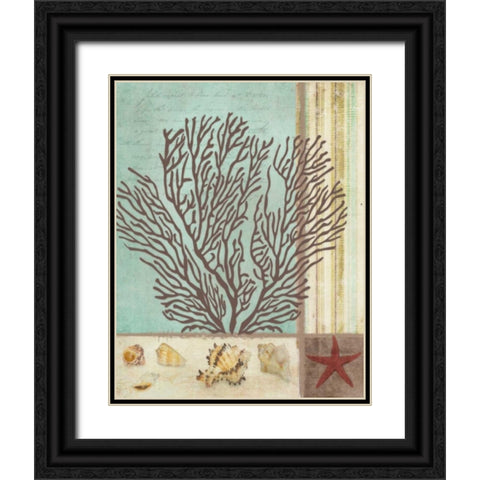 CORAL DECOUPAGE II Black Ornate Wood Framed Art Print with Double Matting by Greene, Taylor