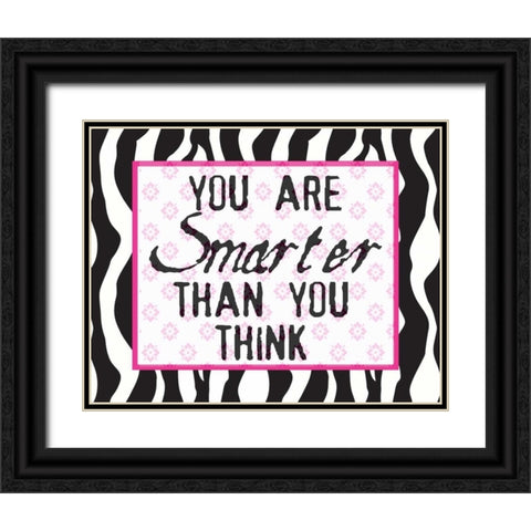 MUCH SMARTER zebra Black Ornate Wood Framed Art Print with Double Matting by Greene, Taylor