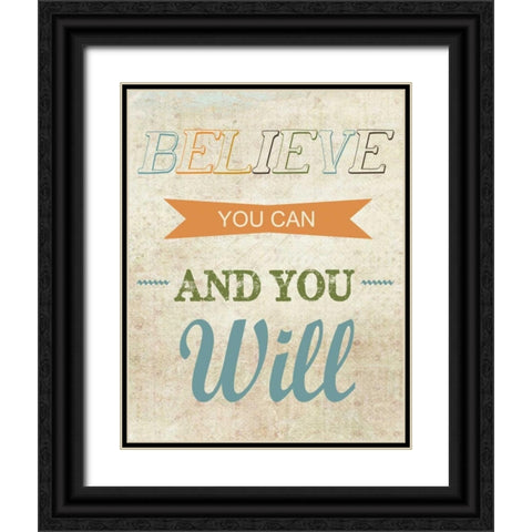Believe You Can Black Ornate Wood Framed Art Print with Double Matting by Greene, Taylor