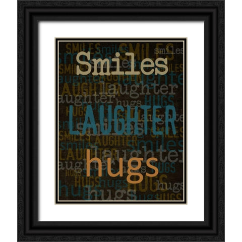 Smiles Laughter Hugs Black Ornate Wood Framed Art Print with Double Matting by Greene, Taylor