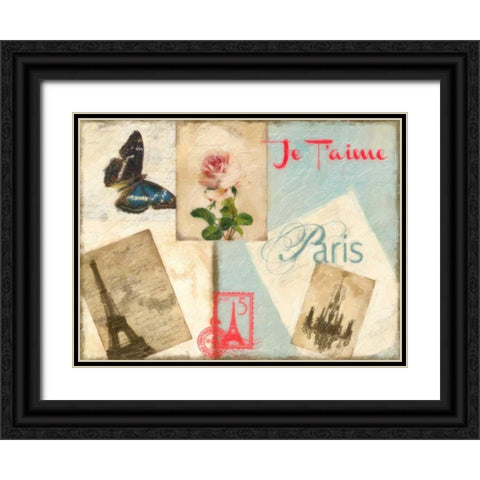 JE TAIME PARIS 2 Black Ornate Wood Framed Art Print with Double Matting by Greene, Taylor