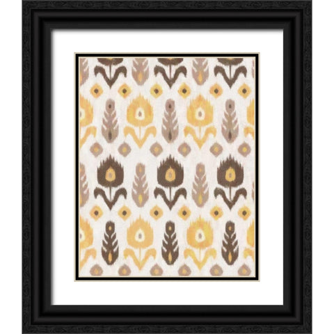 IKAT EARTH I Black Ornate Wood Framed Art Print with Double Matting by Greene, Taylor