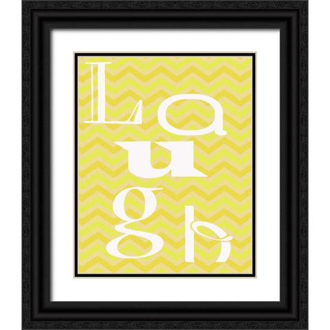 LAUGH Black Ornate Wood Framed Art Print with Double Matting by Greene, Taylor