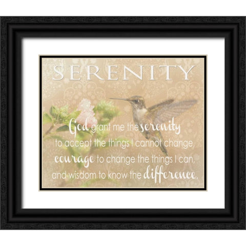 SERENITY HUMMINGBIRD Black Ornate Wood Framed Art Print with Double Matting by Greene, Taylor
