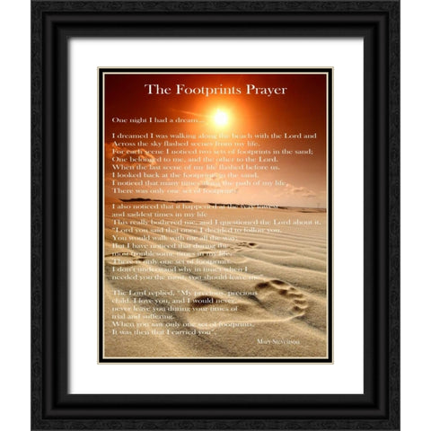 The Footprints Black Ornate Wood Framed Art Print with Double Matting by Greene, Taylor