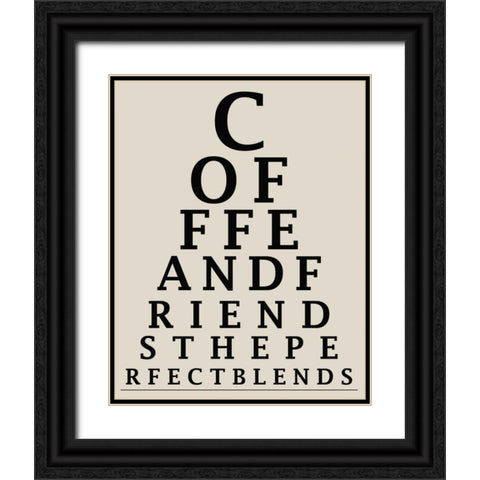 COFFEE CHART Black Ornate Wood Framed Art Print with Double Matting by Greene, Taylor
