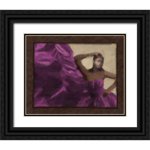 LADY IN PLUM Black Ornate Wood Framed Art Print with Double Matting by Greene, Taylor