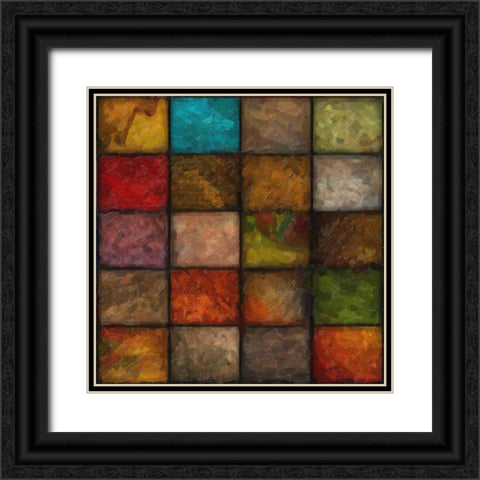 Blocks Study 1 Black Ornate Wood Framed Art Print with Double Matting by Greene, Taylor