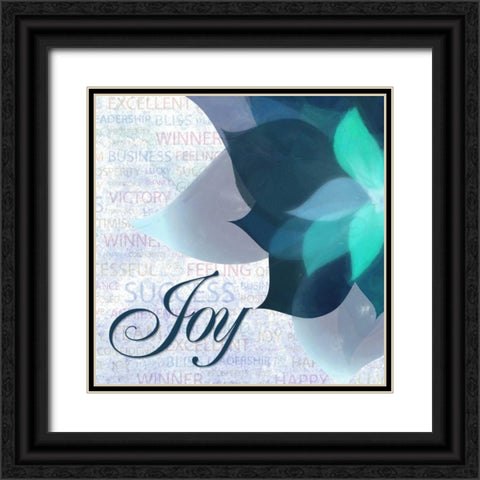 Watercolor Joy Black Ornate Wood Framed Art Print with Double Matting by Greene, Taylor