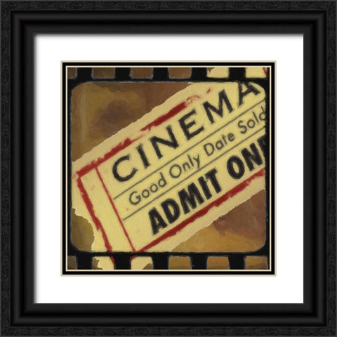 LIGHTS CAMERA ACTION_TKT Black Ornate Wood Framed Art Print with Double Matting by Greene, Taylor
