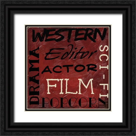LIGHTS CAMERA ACTION_FILM Black Ornate Wood Framed Art Print with Double Matting by Greene, Taylor