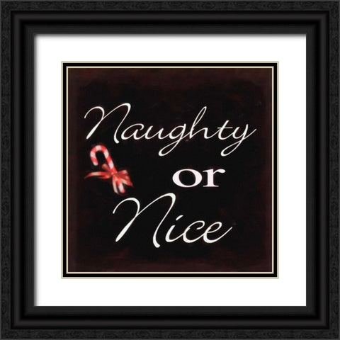 Naughty Or Nice Black Ornate Wood Framed Art Print with Double Matting by Greene, Taylor