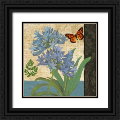 FLORAL I Black Ornate Wood Framed Art Print with Double Matting by Greene, Taylor