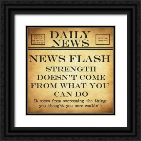 NEWS FLASH Strength Black Ornate Wood Framed Art Print with Double Matting by Greene, Taylor