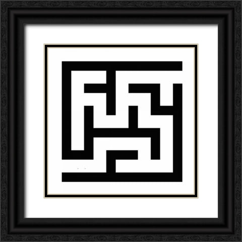 LABYRINTH I Black Ornate Wood Framed Art Print with Double Matting by Greene, Taylor
