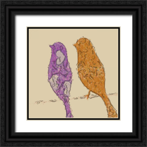 AVIAN DUO Black Ornate Wood Framed Art Print with Double Matting by Greene, Taylor