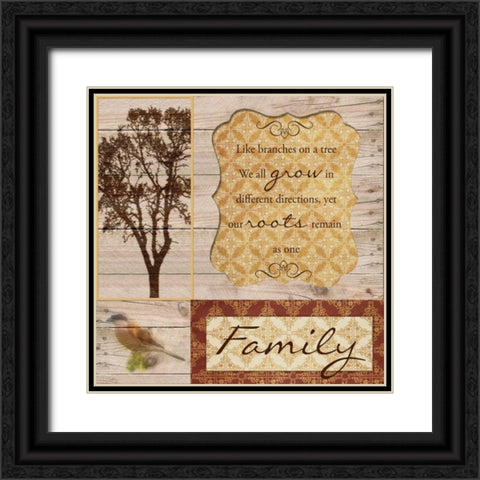 Family Tree Black Ornate Wood Framed Art Print with Double Matting by Greene, Taylor