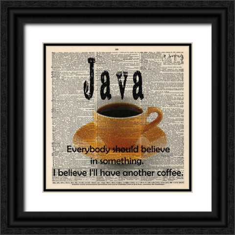 JAVA Black Ornate Wood Framed Art Print with Double Matting by Greene, Taylor