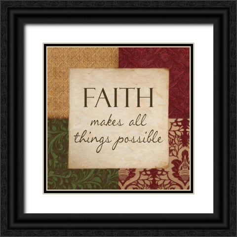 FAITH MAKES POSSIBLE Black Ornate Wood Framed Art Print with Double Matting by Greene, Taylor