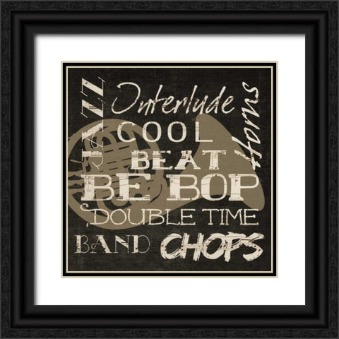 JAZZ SILHOUETTE Black Ornate Wood Framed Art Print with Double Matting by Greene, Taylor