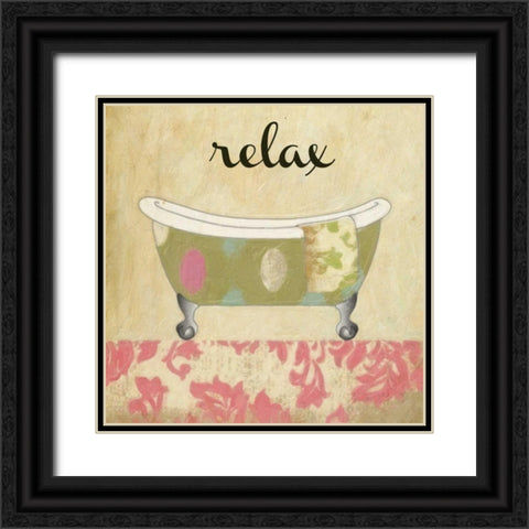Relax Tub Black Ornate Wood Framed Art Print with Double Matting by Greene, Taylor