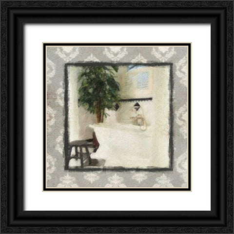 BLACK AND WHITE BATH 2 Black Ornate Wood Framed Art Print with Double Matting by Greene, Taylor