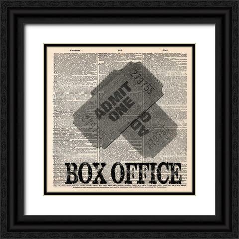 BOX OFFICE Black Ornate Wood Framed Art Print with Double Matting by Greene, Taylor