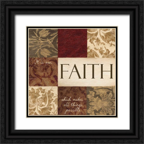 FAITH Black Ornate Wood Framed Art Print with Double Matting by Greene, Taylor
