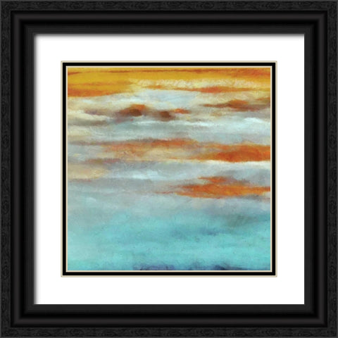 ABSTRACT HORIZON I Black Ornate Wood Framed Art Print with Double Matting by Greene, Taylor