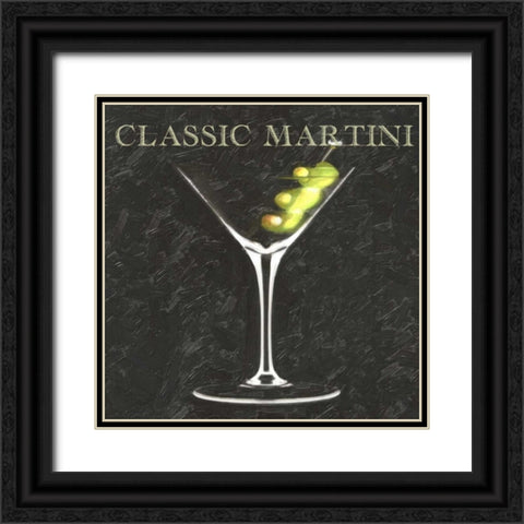 CLASSIC MARTINI BLK Black Ornate Wood Framed Art Print with Double Matting by Greene, Taylor