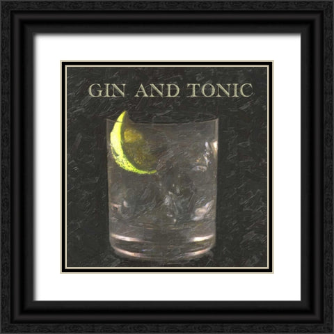 GIN AND TONIC BLK Black Ornate Wood Framed Art Print with Double Matting by Greene, Taylor