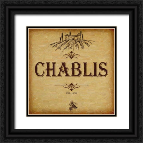 CHABLIS Black Ornate Wood Framed Art Print with Double Matting by Greene, Taylor