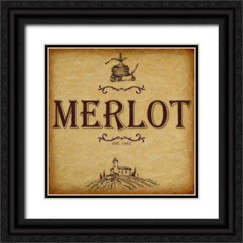 MERLOT Black Ornate Wood Framed Art Print with Double Matting by Greene, Taylor