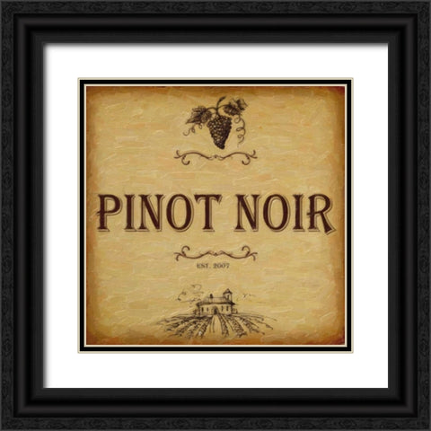 PINOT NOIR Black Ornate Wood Framed Art Print with Double Matting by Greene, Taylor